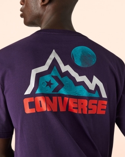 Camisetas Converse Mountain Moon Para Hombre - Moradas | Spain-8462